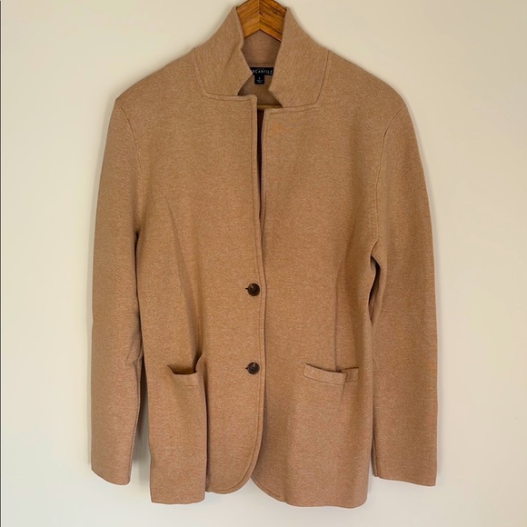 J. Crew Jackets & Blazers - J.Crew Mercantile Tan Blazer Cardigan Sweater